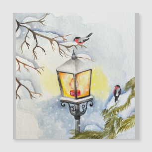 Kerst winter waterverf landschap