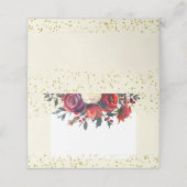 Kerst Winter Wedding Place Card Holly (Buitenkant ongevouwen)