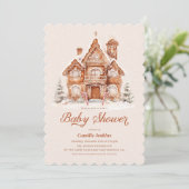 Kerst Winter Wonderland Baby shower Kaart (Staand voorkant)