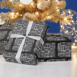 Kerst Winter Woordwolk  Cadeaupapier