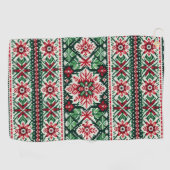 Kerst/Winterbeurs eiland rood & groen Golfhanddoek (Horizontaal)