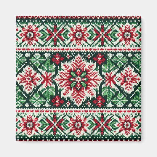 Kerst/Winterbeurs eiland rood & groen Magneet (Voorkant)