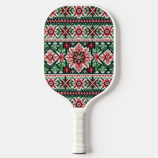 Kerst/Winterbeurs eiland rood & groen Pickleball Paddle (Voorkant)