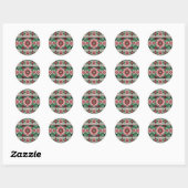 Kerst/Winterbeurs eiland rood & groen Ronde Sticker (Vel)