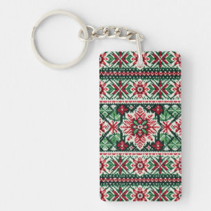 Kerst/Winterbeurs eiland rood & groen Sleutelhanger