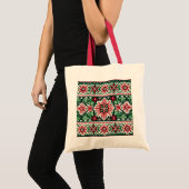 Kerst/Winterbeurs eiland rood & groen Tote Bag (Voorkant (product))