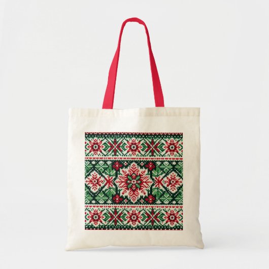 Kerst/Winterbeurs eiland rood & groen Tote Bag (Voorkant)