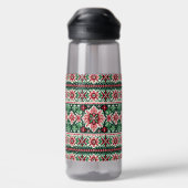 Kerst/Winterbeurs eiland rood & groen Waterfles (Achterkant)