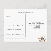 Kerst wintervakantie bruiloft RSVP briefkaart (Achterkant)