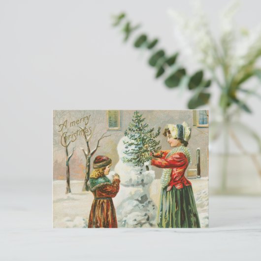 kerst-winterwinter briefkaart (Staand voorkant)