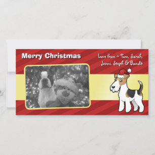 Kerst Wire Fox Terrier Feestdagenkaart