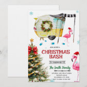 Kerst Wit Afval Bash Uitnodiging (Voorkant / Achterkant)