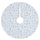 Kerst wit blauw gebreide winter draag kerstboom rok (Voorkant)