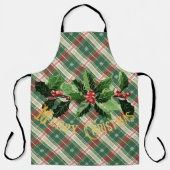 Kerst wit goud geplakt met krans schort (Voorkant)