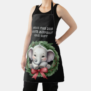 Kerst Wit-Olifant Grap Geschenk Schort