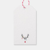 Kerst wit rood rendier zakelijk logo cadeaulabel (Achterkant)