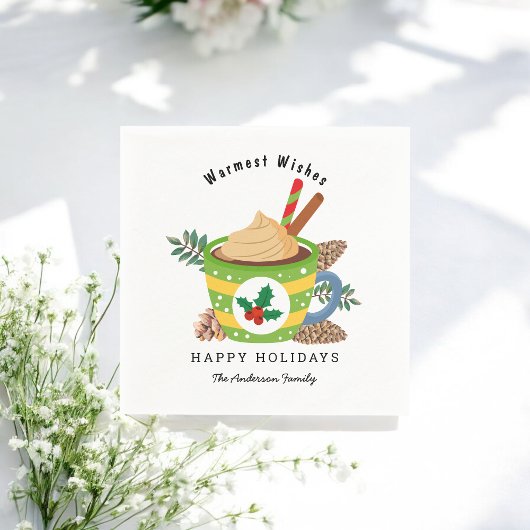 Kerst Wit-wit met warme chocolade Servet