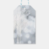 Kerst witte bomen Kerstmis Rustieke cadeaublaadjes Cadeaulabel (Achterkant)