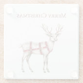 Kerst Witte Pepermunt Herten Glazen Onderzetter (Achterkant)