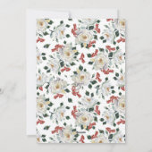 Kerst Witte Rose Bloem Gepersonaliseerd Feestdagenkaart (Achterkant)