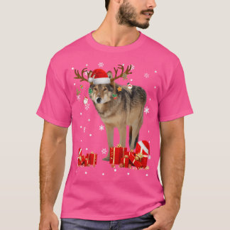 Kerst Wolf Funny Santa Rendier Wolf Lover T-shirt