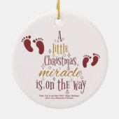 Kerst wonder zwangerschap aankondiging keramisch ornament (Achterkant)