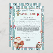 Kerst Woodland Brief van de Kerstman Kaart (Voorkant / Achterkant)