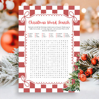 Kerst Woordzoekspel Feestdagenkaart