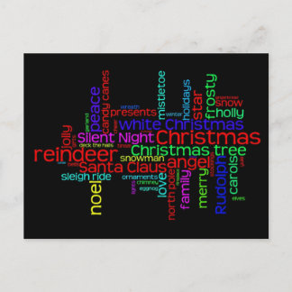 Kerst Word Cloud Briefkaart