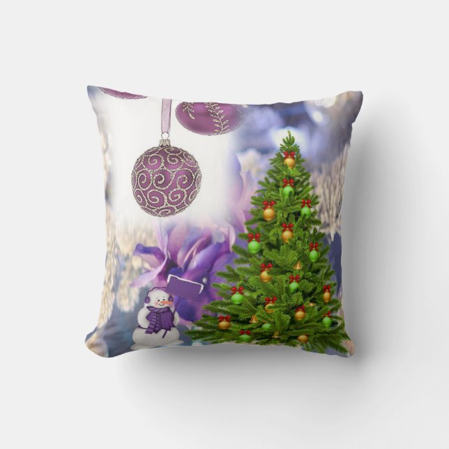Kerst Worp Kussen Sneeuwman (Voorkant)