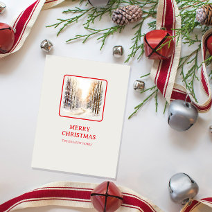 Kerst Woud Minimalistisch Eenvoudig Vakantie Briefkaart