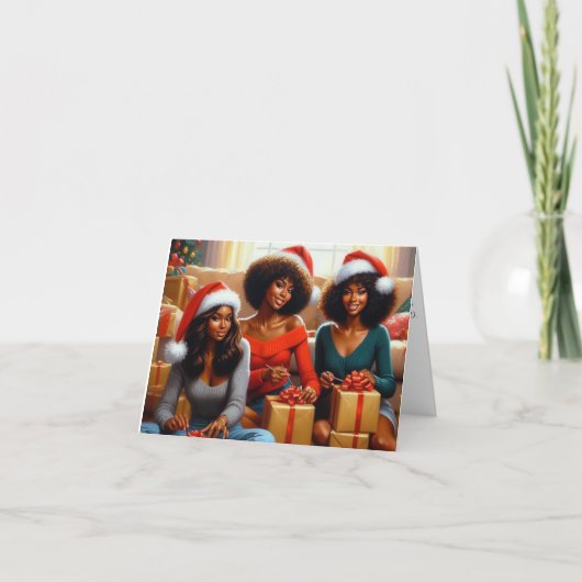 Kerst Wrapfeest Kaart (Voorkant)