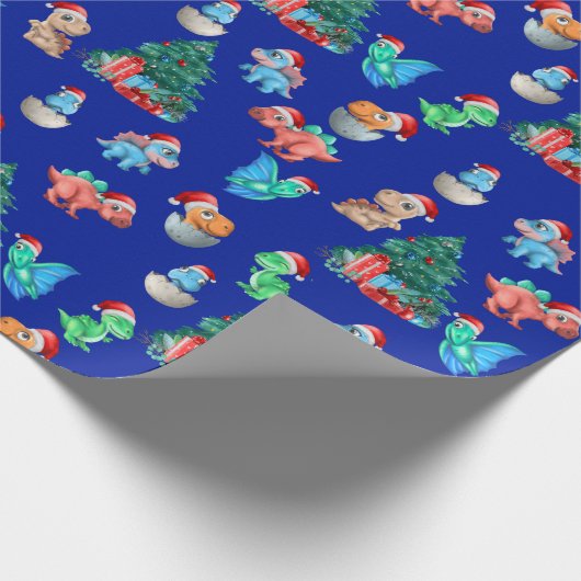 Kerst Wrapping Papier Dinosaurus Kinder Schattige (Hoek)