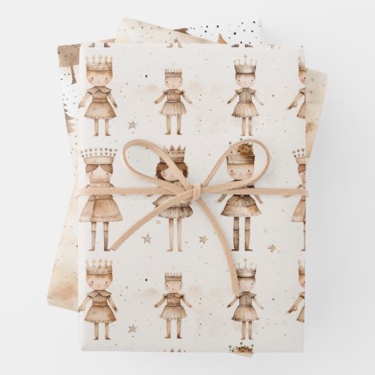 Kerst Wrapping Papier Goud Neutrals Inpakpapier Vel (In situ)