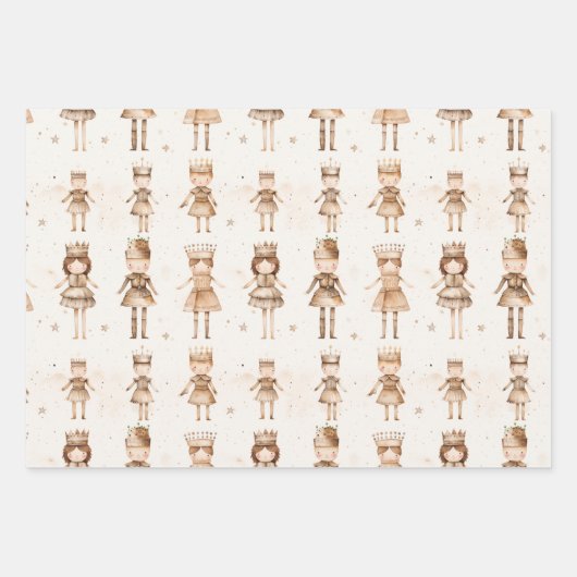 Kerst Wrapping Papier Goud Neutrals Inpakpapier Vel (Voorkant)