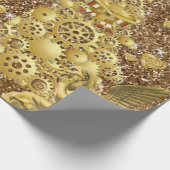 Kerst Wrapping Papier Gouden Engel (Hoek)