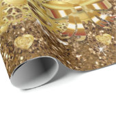 Kerst Wrapping Papier Gouden Engel (Rol Hoek)