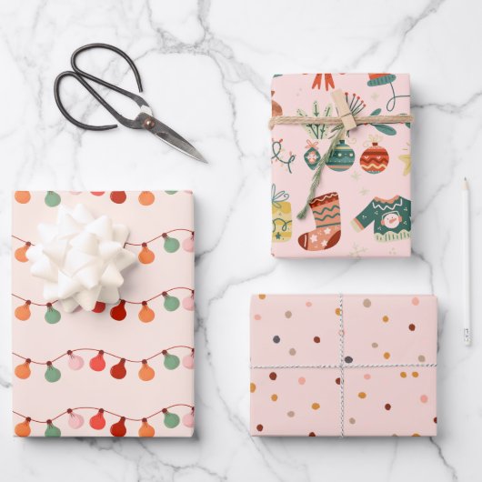 Kerst Xmas Decoratie Wrapping Papier Inpakpapier Vel (Voorkant)