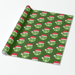 Kerst Xmas Schattige Santa Sprout Wrapping Paper Cadeaupapier