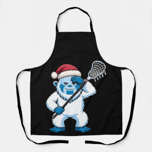 Kerst Yeti Lacrosse Kerstman Hoed Sasquatch Sneeuw Schort