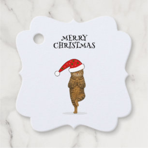 Kerst yoga kat je tekst bedankjes labels
