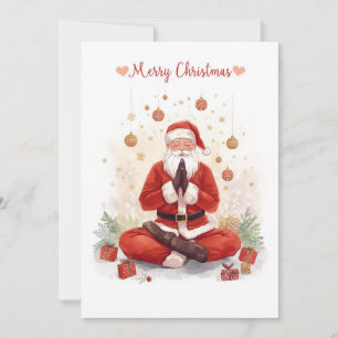 Kerst Yoga Santa Claus pose Yoga Vakantie Feestdagenkaart
