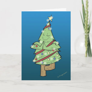 Kerst - Yoga Tree Pose Feestdagen Kaart
