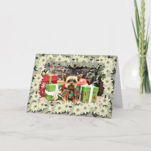 Kerst - Yorkie - Bentley Feestdagen Kaart
