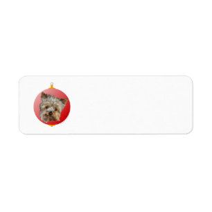 Kerst Yorkshire Terrier Etiket