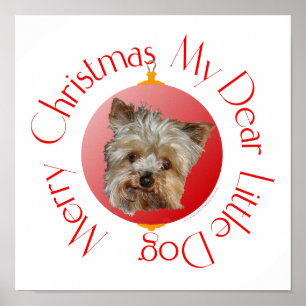 Kerst Yorkshire Terrier Poster