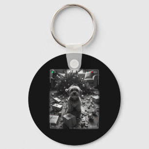 Kerst Yorkshire Terrier Vangen Op Camera Sleutelhanger
