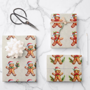Kerst Yummy Gingerbread Cookies Inpakpapier Vel
