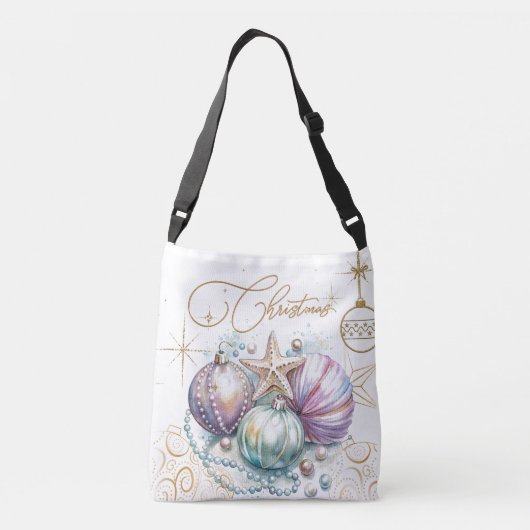 Kerst Zachte Pastels Ornament Canvas tas (Achterkant)