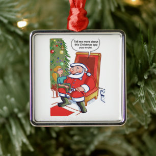 Kerst zakelijke partners vierkante premium versier metalen ornament